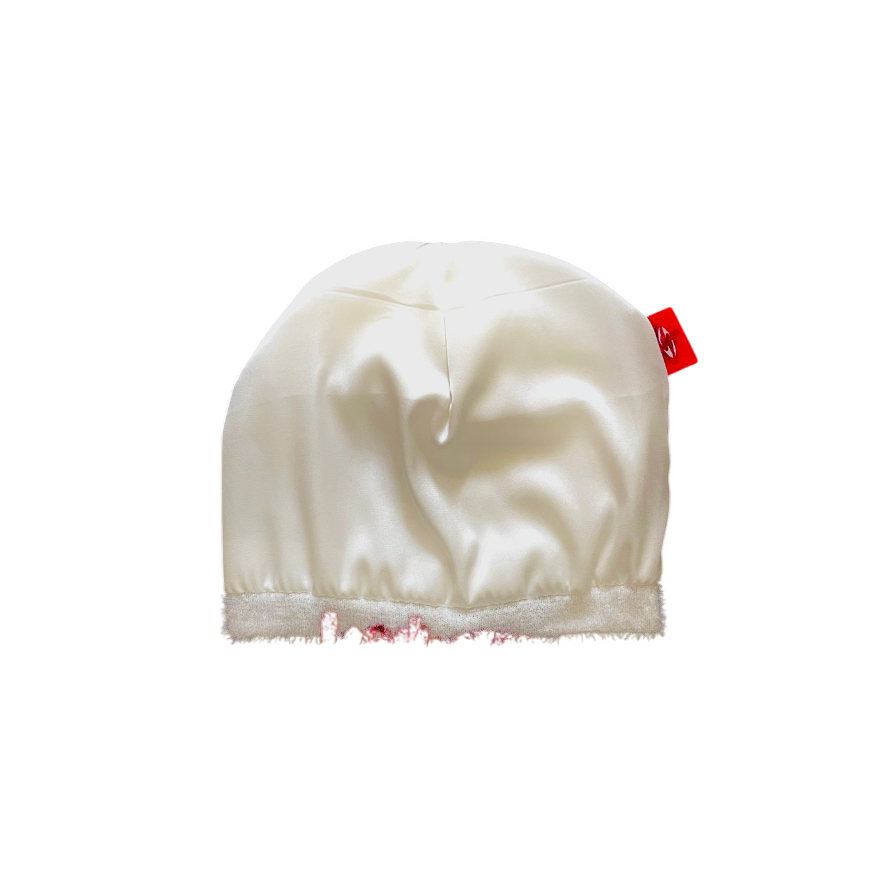 white satin lined beanie hat knit cap toque satin lining close up
unisex winter streetwear slouchy cuffed skullcap onesize stretch fit
hair friendly satin lining anti frizz does not mess up hair reduce friction
moisture retention protect curly wavy straight hair curls waves braids locs
tokyo ghoul inspired anime merch tokyo inspired dark anime gothic ghoulcore
premium limited drop white satin inner spliclo one free shipping :)